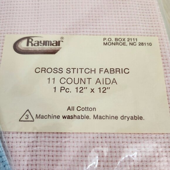 🪻BOGO🪻 Raymar Cross Stitch Fabric Aida 11 Count 2 Pc Blue & Pink 12”x 12”‎ - Picture 6 of 8